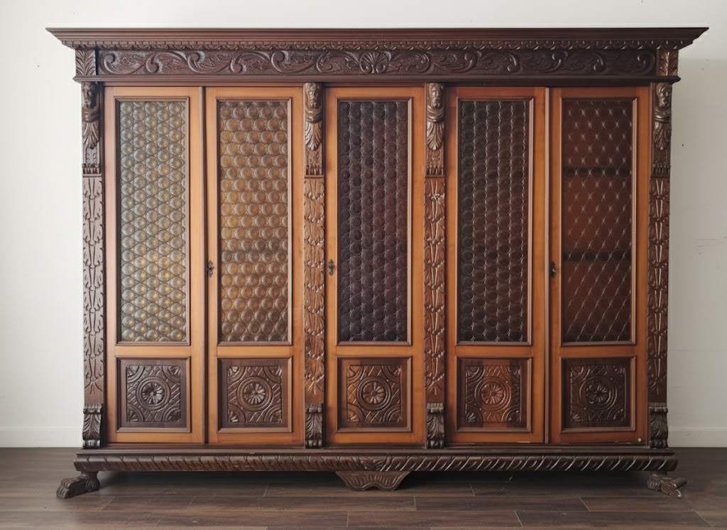 libreriavetrina-monumentale-6-ante-vetri-“occhi-di-bue”-massello-intagliato-fine-‘800primi-‘900